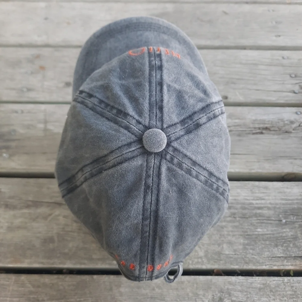 Rae Dunn Hello Pumpkin 100% cotton faded black orange embroidered baseball hat